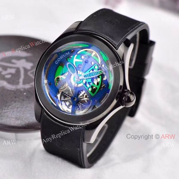 Corum Skeleton Bubble Watch Replica 46mm Solid Black Gray Dial Corum Skeleton Bubble Watch Replica 46mm Solid Black Gray Dial