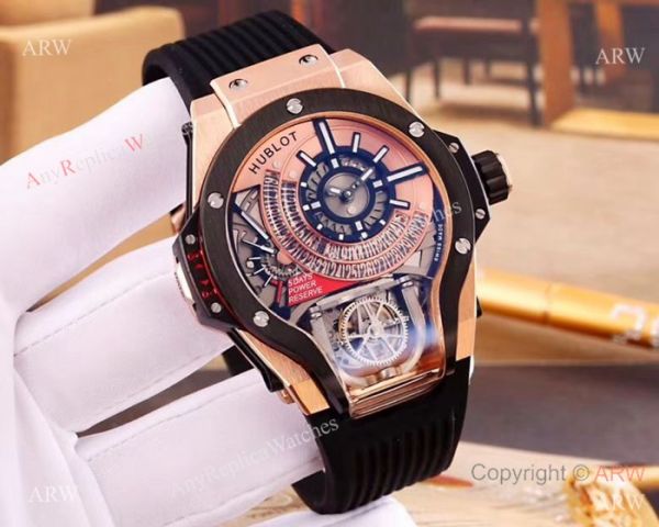 Swiss quality Copy Hublot MP-09 Tourbillon Bi-Axis Rose Gold Watch Swiss quality Copy Hublot MP-09 Tourbillon Bi-Axis Rose Gold Watch