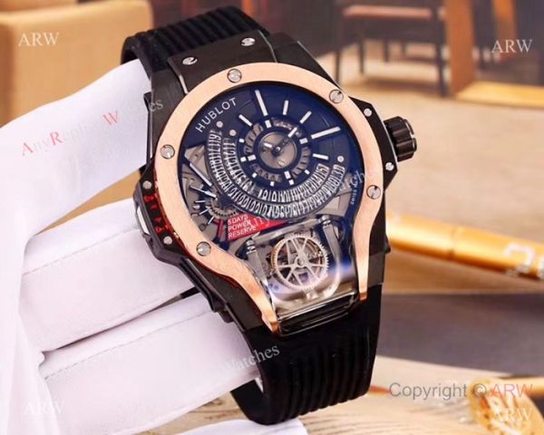 Swiss Quality Replica Hublot MP-09 Tourbillon Bi-Axis Watch All Black Swiss Quality Replica Hublot MP-09 Tourbillon Bi-Axis Watch All Black