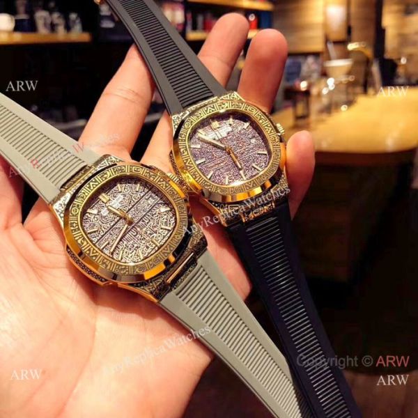 Patek Philippe Engraving Nautilus Anniversary Watch Gold Case 40MM Patek Philippe Engraving Nautilus Anniversary Watch Gold Case 40MM