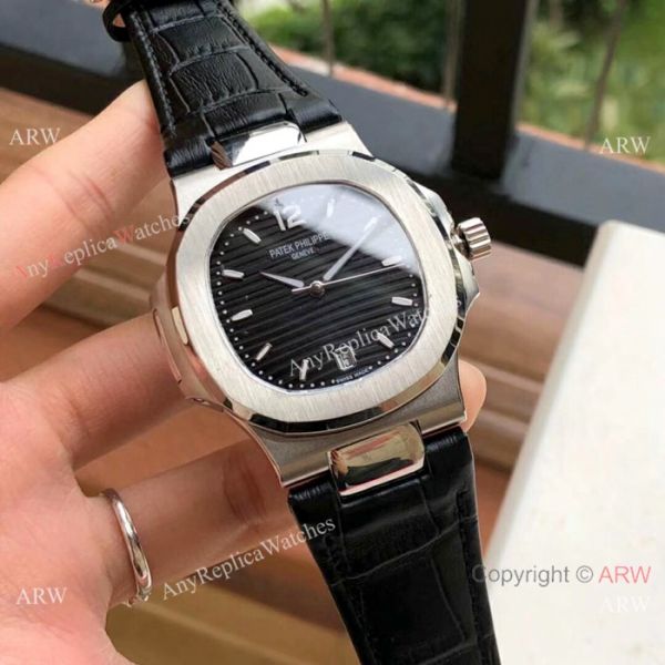 Swiss Copy Patek Philippe Nautilus 7118 Watches White Dial Brown Leather Band Swiss Copy Patek Philippe Nautilus 7118 Watches White Dial Brown Leather Band