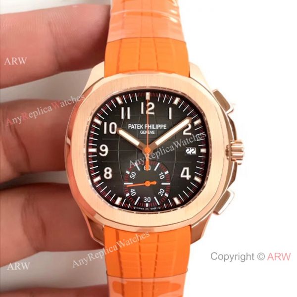 SWISS Copy Patek Philippe Aquanaut Chronograph 5968A Watch Rose Gold Black SWISS Copy Patek Philippe Aquanaut Chronograph 5968A Watch Rose Gold Black