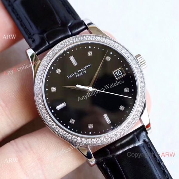 Swiss Grade Patek Philippe Calatrava 5296G-010 Copy Watches Black Dial Swiss Grade Patek Philippe Calatrava 5296G-010 Copy Watches Black Dial