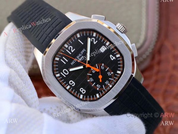 Swiss Replica Patek Philippe 5968A Aquanaut Watch SS Black Chronograph Dial Swiss Replica Patek Philippe 5968A Aquanaut Watch SS Black Chronograph Dial