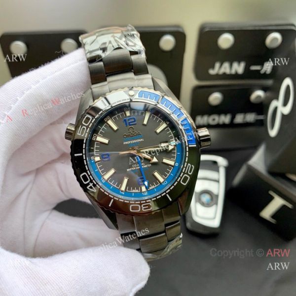 Best Copy Omega Seamaster Planet Ocean GMT Watch Black Steel Best Copy Omega Seamaster Planet Ocean GMT Watch Black Steel