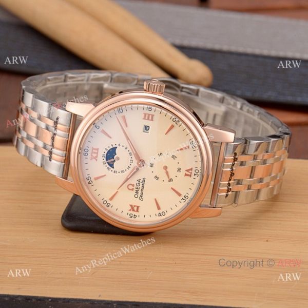 Replica Omega Seamaster Moonphase Two Tone Rose Gold Strap 40 mm Watch Replica Omega Seamaster Moonphase Two Tone Rose Gold Strap 40 mm Watch