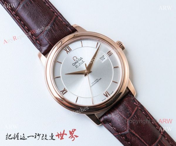 Swiss 2824 Omega De Ville Replica Watch Gold Case Silver Dial Swiss 2824 Omega De Ville Replica Watch Gold Case Silver Dial