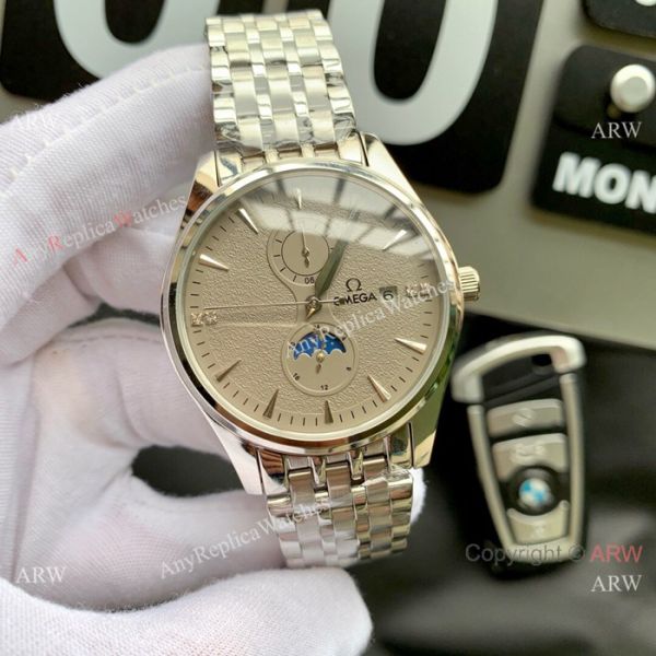 High Quality Omega Moon phase 43mm watch Gray Dial Fully Automatic Movement High Quality Omega Moon phase 43mm watch Gray Dial Fully Automatic Movement