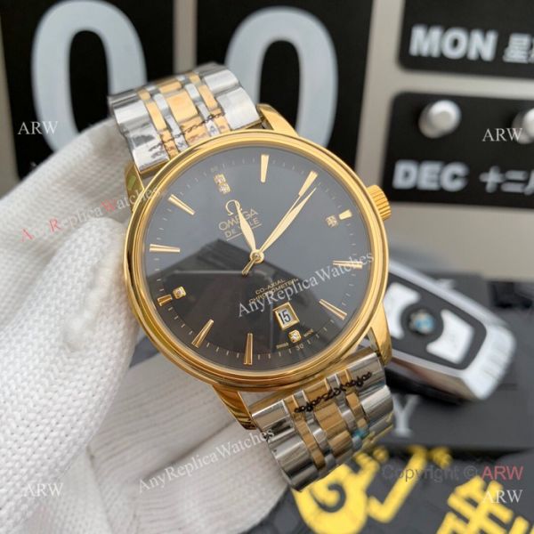 Clone Omega De Ville Stainless Steel Black 42MM Watches New Clone Omega De Ville Stainless Steel Black 42MM Watches New