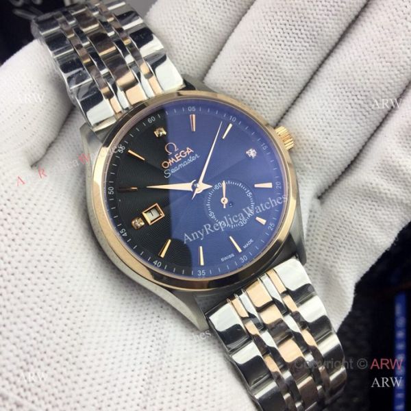 New Copy Omega seamaster Automatic watches Two Tone Black New Copy Omega seamaster Automatic watches Two Tone Black