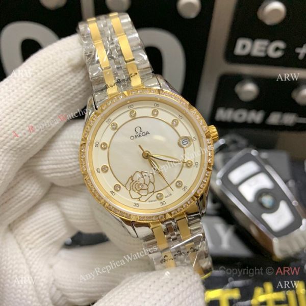 Omega Water Resistant Two Tone Rose Gold watches 33mm Ladies Omega Water Resistant Two Tone Rose Gold watches 33mm Ladies