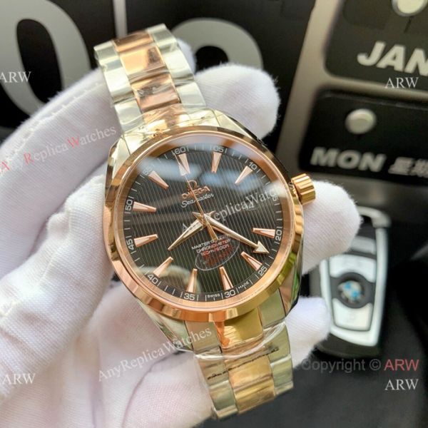 Copy Omega Seamaster Aqua Terra Swiss Citizen 8215 Watches 2-Tone Black Dial Copy Omega Seamaster Aqua Terra Swiss Citizen 8215 Watches 2-Tone Black Dial