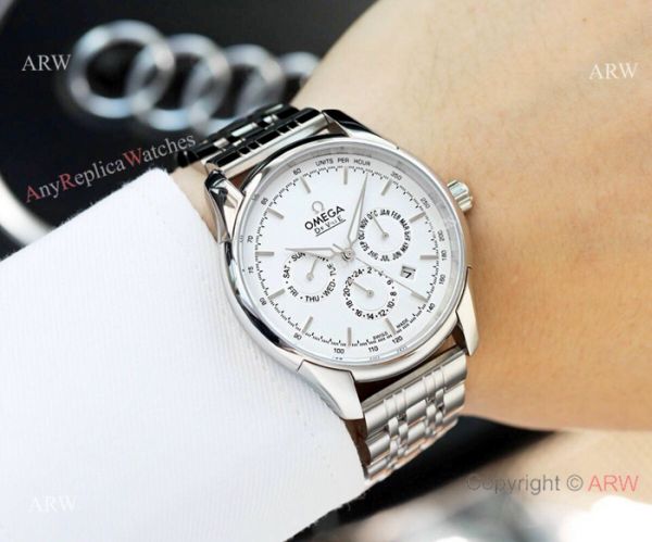 Omega De Ville Complications Omega Watch White Face Two Tone Rose Gold 41mm Omega De Ville Complications Omega Watch White Face Two Tone Rose Gold 41mm