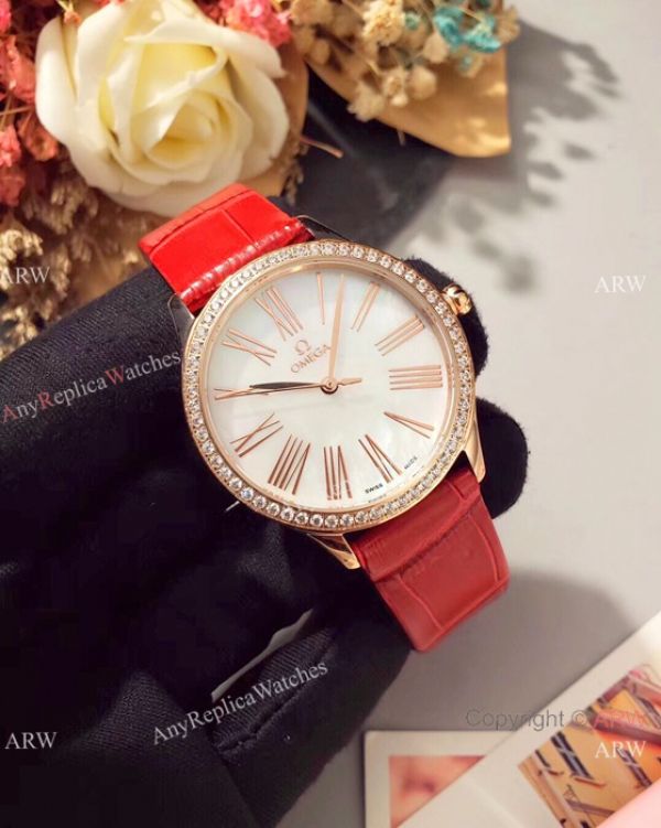 Omega De Ville Tresor Ladies Watches Blue MOP Dial Rose Gold Omega De Ville Tresor Ladies Watches Blue MOP Dial Rose Gold