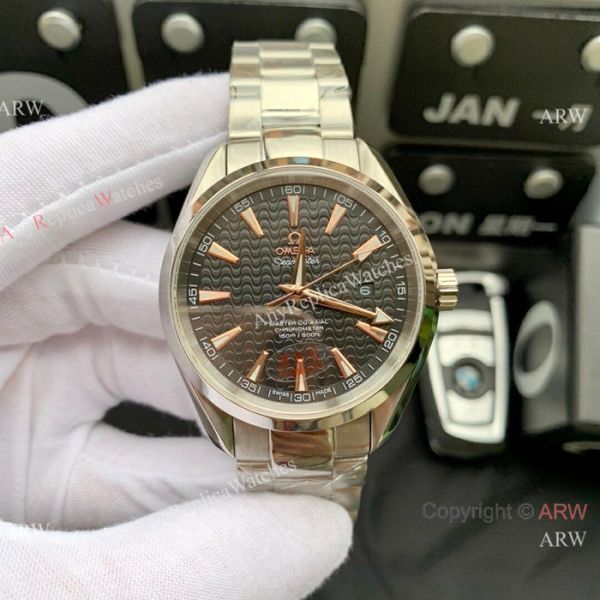 Omega Seamaster AQUA TERRA Swiss 8215 Watches Replica SS White Waved Dial Omega Seamaster AQUA TERRA Swiss 8215 Watches Replica SS White Waved Dial