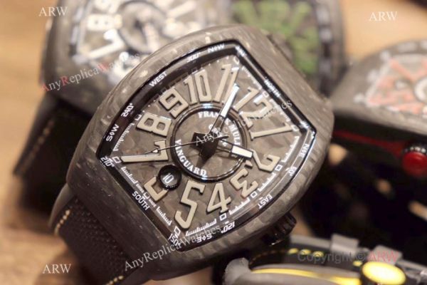 Copy Franck Muller Vanguard Automatic Watches Carbon Fibre Yellow Marker Copy Franck Muller Vanguard Automatic Watches Carbon Fibre Yellow Marker