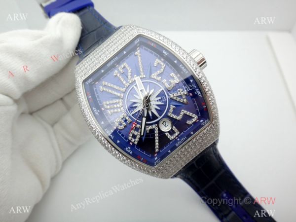 Franck Muller Vanguard Yachting V45 Iced Out diamond Watch New Replica Franck Muller Vanguard Yachting V45 Iced Out diamond Watch New Replica