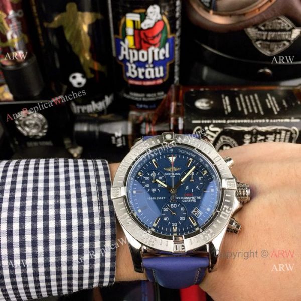 Copy Breitling COLT Chronograph Watches SS Brown Leather Strap Copy Breitling COLT Chronograph Watches SS Brown Leather Strap