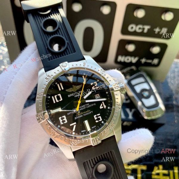 Copy Breitling Avenger II Seawolf Watches Black Dial w Blue hand Copy Breitling Avenger II Seawolf Watches Black Dial w Blue hand