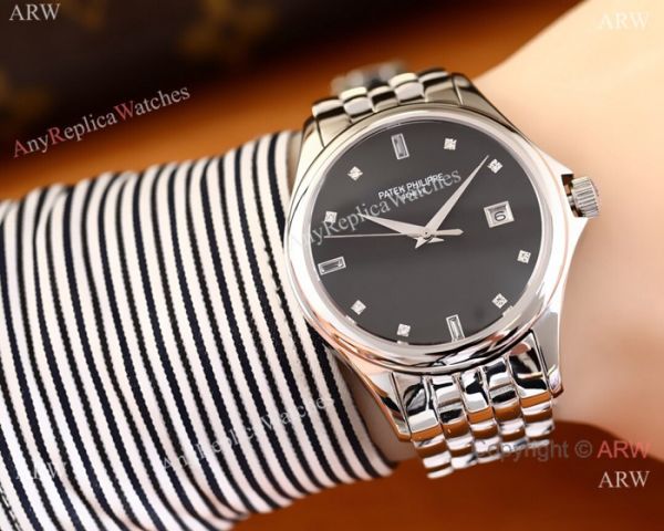 Patek Philippe Geneve Calatrava Replica Watch 2-Tone White Dial Patek Philippe Geneve Calatrava Replica Watch 2-Tone White Dial