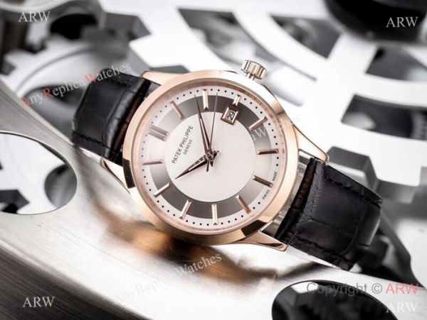 Fake Patek Philippe Calatrava 42mm Watch Rose Gold Bezel Fake Patek Philippe Calatrava 42mm Watch Rose Gold Bezel