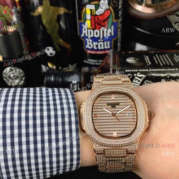 Iced Out Patek Philippe Nautilus Replica watch Quartz Movement Iced Out Patek Philippe Nautilus Replica watch Quartz Movement
