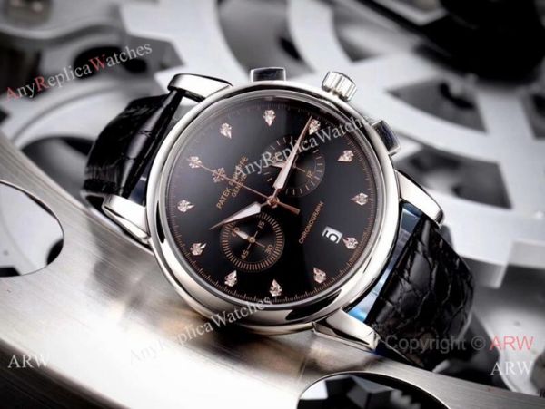 Copy Patek Philippe Geneve Chronograph Watch White Dial Brown Leather Band Copy Patek Philippe Geneve Chronograph Watch White Dial Brown Leather Band