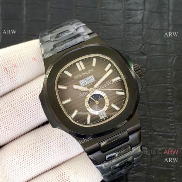 High Qaulity Replica Patek Philippe Nautilus Annual Calendar All Black Watch High Qaulity Replica Patek Philippe Nautilus Annual Calendar All Black Watch