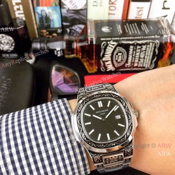 Best Replica Patek Philippe Engraving Nautilus Blue Dial 40MM Watches Best Replica Patek Philippe Engraving Nautilus Blue Dial 40MM Watches