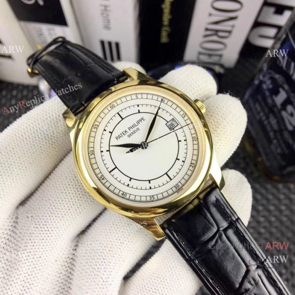 AAA Replica Patek Philippe Calatrava Watches Gold Case White Dial AAA Replica Patek Philippe Calatrava Watches Gold Case White Dial