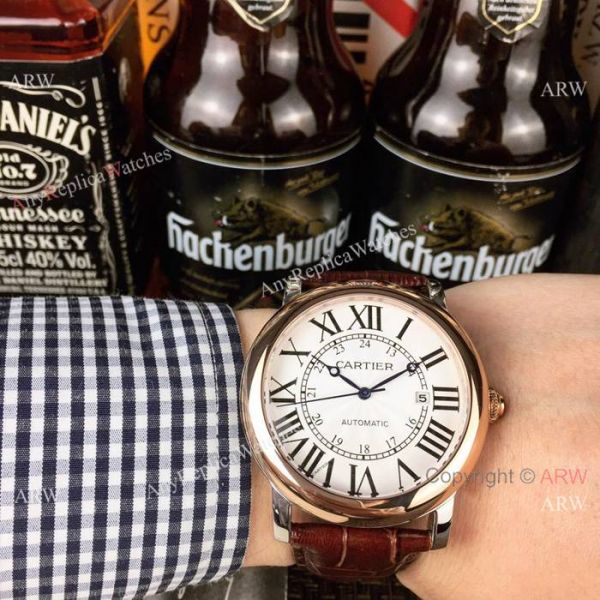 New Replica Cartier Ronde Solo Watches Rose Gold Automatic Movement New Replica Cartier Ronde Solo Watches Rose Gold Automatic Movement