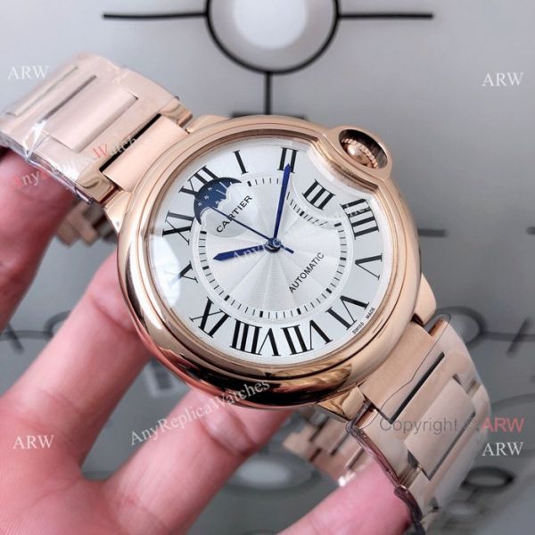 Cartier Ballon Bleu Stainless Steel Black Moonphase Watch New Replica Cartier Ballon Bleu Stainless Steel Black Moonphase Watch New Replica