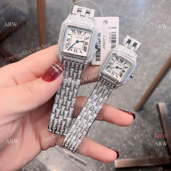 Copy Cartier Panthere de Iced Out Watches Stainless Steel Copy Cartier Panthere de Iced Out Watches Stainless Steel
