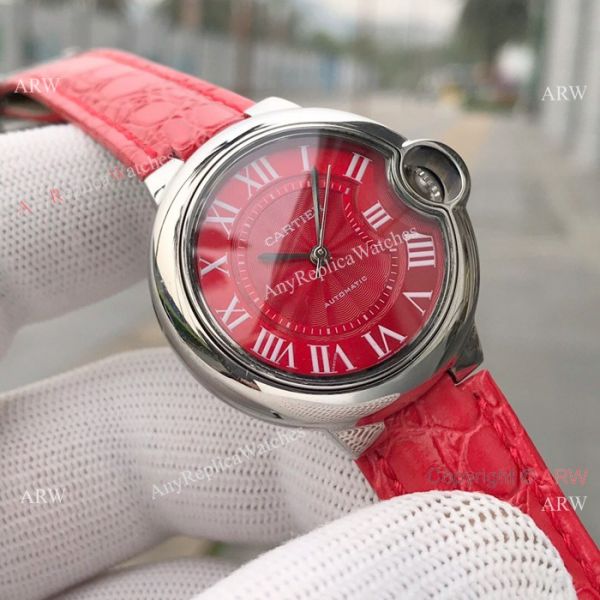 Swiss Quality Replica Cartier Ballon Bleu 33mm Watch SS Pink Dial Swiss Quality Replica Cartier Ballon Bleu 33mm Watch SS Pink Dial