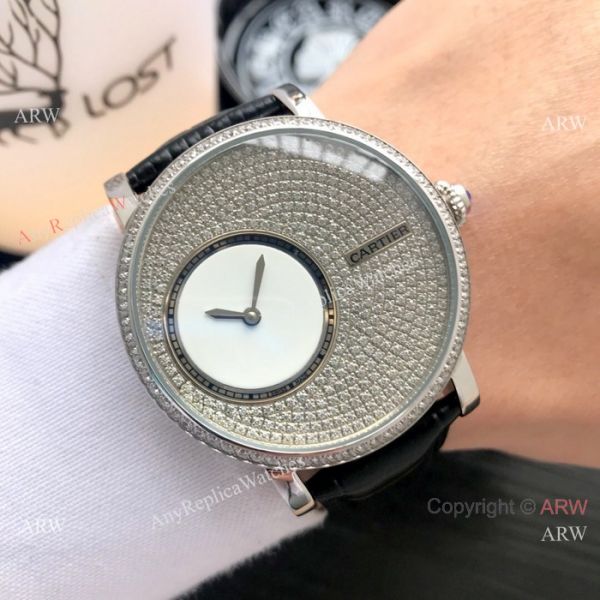Cartier Rotonde De SS Iced Out Watch New Replica Cartier Rotonde De SS Iced Out Watch New Replica