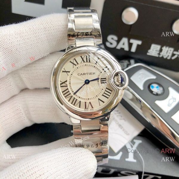 Ballon Bleu Cartier Quartz watch Copy Stainless Steel White Mop Face 33mm Ballon Bleu Cartier Quartz watch Copy Stainless Steel White Mop Face 33mm