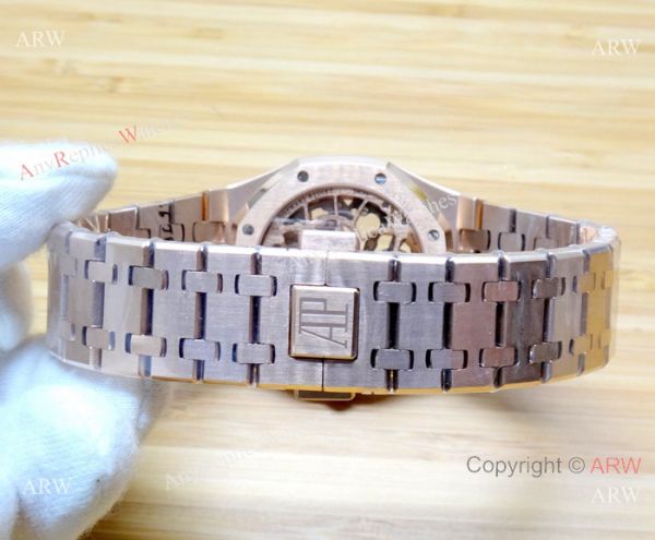 JF Fake Audemars Piguet Royal Oak Rose Gold Skeleton Watch JF Fake Audemars Piguet Royal Oak Rose Gold Skeleton Watch