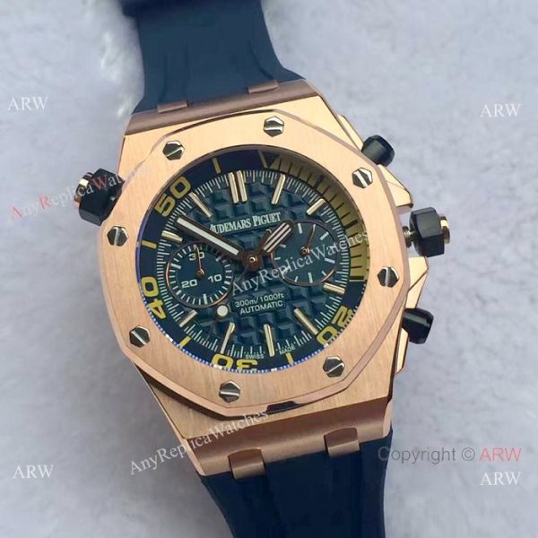 Japan Grade Royal Oak Offshore Diver Chronograph Watch Rose Gold Black Face 42mm Japan Grade Royal Oak Offshore Diver Chronograph Watch Rose Gold Black Face 42mm