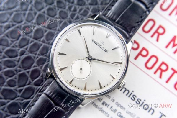 Swiss Replica Jaeger-LeCoultre Master Watch Silver Face Black Leather Strap Swiss Replica Jaeger-LeCoultre Master Watch Silver Face Black Leather Strap