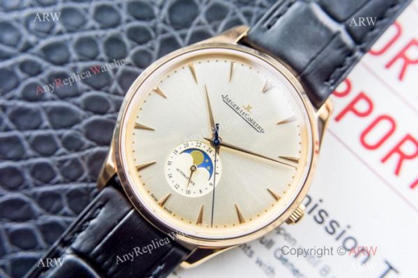 Swiss Grade Copy Jaeger-LeCoultre Master Ultra Thin Moon Wristwatch Silver Face Swiss Grade Copy Jaeger-LeCoultre Master Ultra Thin Moon Wristwatch Silver Face