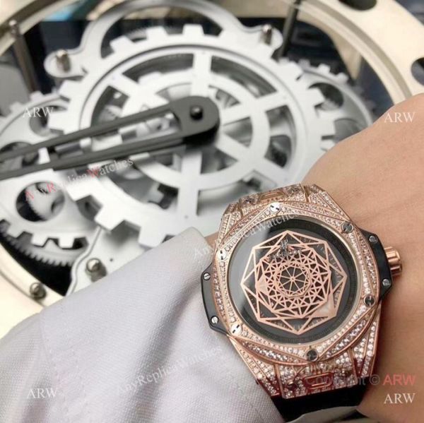 Hublot Big Bang Sang Bleu Stainless Steel Iced Out Watch Best Replica Hublot Big Bang Sang Bleu Stainless Steel Iced Out Watch Best Replica