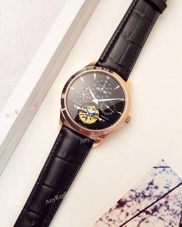 Jaeger-LeCoultre Perpetual Calendar Copy Watches SS Black Dial Jaeger-LeCoultre Perpetual Calendar Copy Watches SS Black Dial