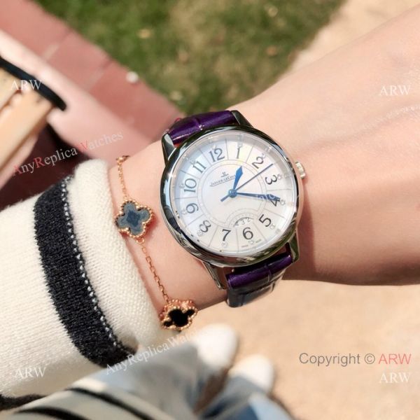 Low Price Jaeger-LeCoultre Rendez Vous Lady Watch SS Purple Leather Strap Low Price Jaeger-LeCoultre Rendez Vous Lady Watch SS Purple Leather Strap