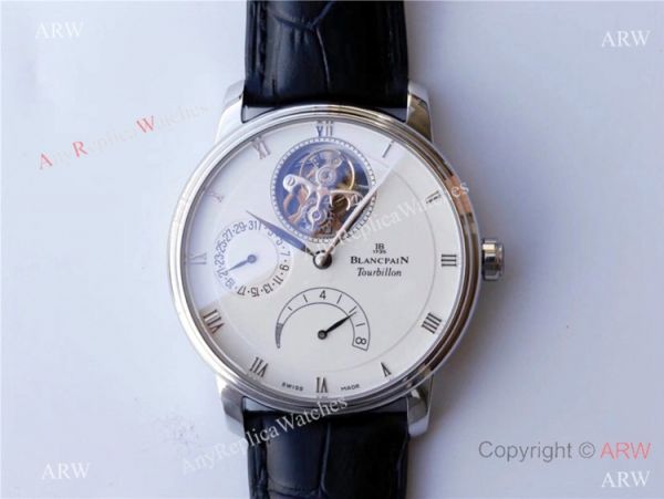 Best 1-1 Replica JB Factory Blancpain Villeret REAL Tourbillon Watch SS Black Dial Best 1-1 Replica JB Factory Blancpain Villeret REAL Tourbillon Watch SS Black Dial