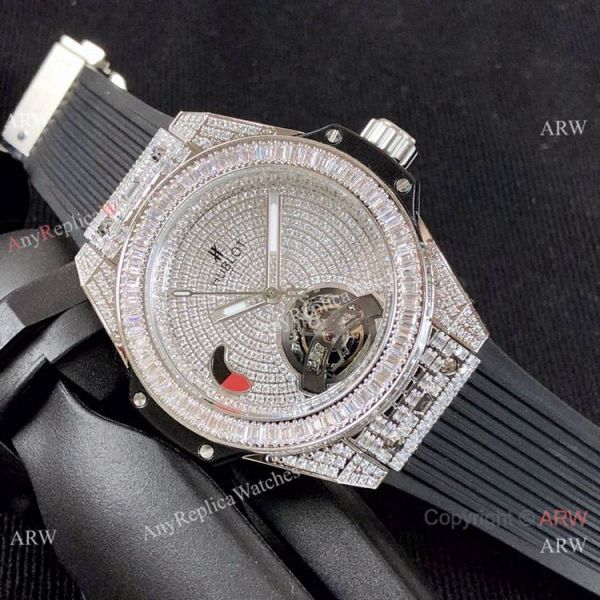 Luxury Copy Hublot Big Bang Tourbillon Iced Out Watch Black Rubber Band Luxury Copy Hublot Big Bang Tourbillon Iced Out Watch Black Rubber Band