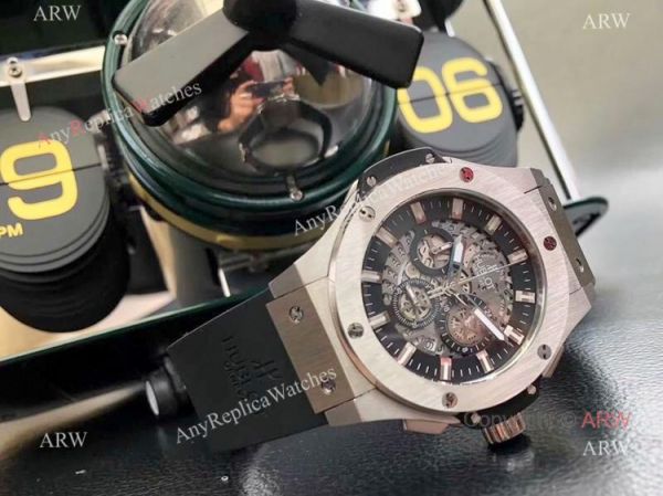 Fake Hublot Big Bang Chronograph Men Watch SS Black Rubber Band Fake Hublot Big Bang Chronograph Men Watch SS Black Rubber Band