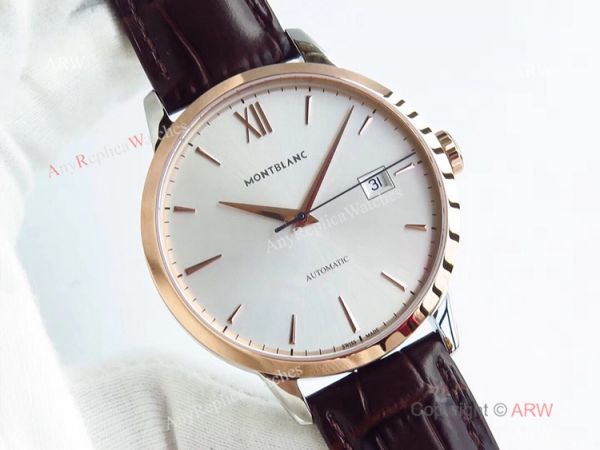 Montblanc AAA Watches Heritage Spirit 2824 Rose Gold Silver Dial Watch Montblanc AAA Watches Heritage Spirit 2824 Rose Gold Silver Dial Watch