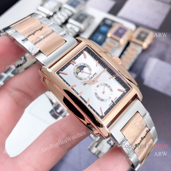 Copy Patek Philippe Gondolo Moon Phase Watch Two Tone Rose Gold 38mm Copy Patek Philippe Gondolo Moon Phase Watch Two Tone Rose Gold 38mm