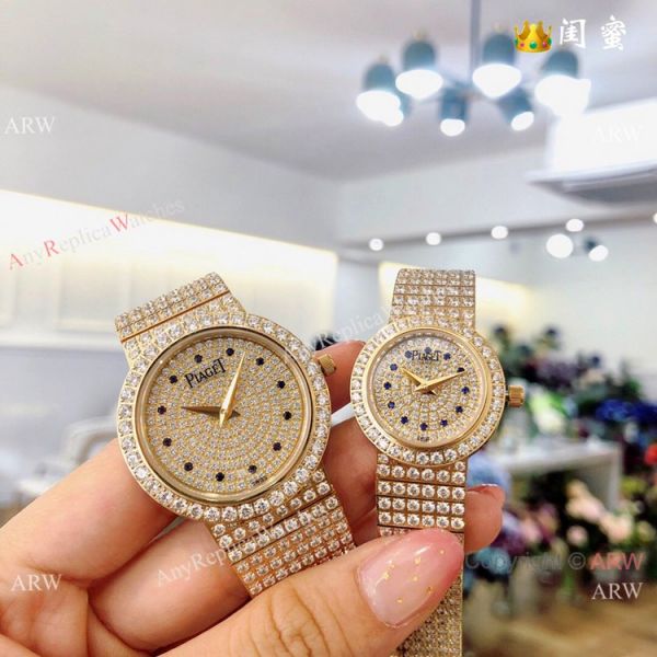 Swiss Grade Copy Piaget Polo Diamond Rose Gold Watch Ladies size Swiss Grade Copy Piaget Polo Diamond Rose Gold Watch Ladies size