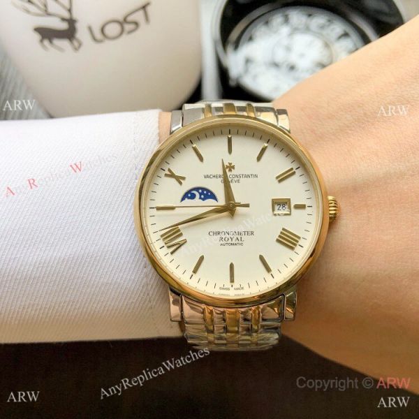 Top Grade Vacheron Constantin Moon phase Watch 2-Tone Rose Gold 40mm Top Grade Vacheron Constantin Moon phase Watch 2-Tone Rose Gold 40mm
